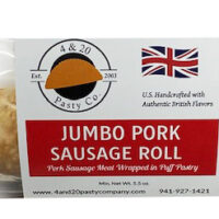 4 & 20 Pasty Company Jumbo Sausage Roll, Individual 5.5oz (156g) *FROZEN