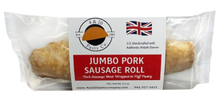 4 & 20 Pasty Company Jumbo Sausage Roll, Individual 5.5oz (156g) *FROZEN