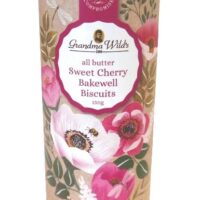 Grandma Wild's Sweet Cherry Bakewell Biscuits, Tube 5.29oz (150g) (Holiday Pre-Order ONLY)