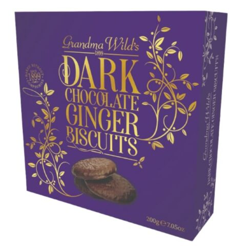 Grandma Wild's Dark Chocolate Ginger Biscuits, Carton 7.05oz (200g) (Holiday Pre-Order ONLY)
