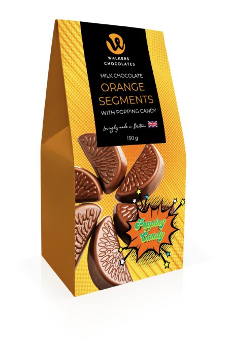 Walkers Chocolates Milk Chocolate Orange Segments w/ Popping Candy 5.29oz (150g) (Holiday Pre-Order ONLY)