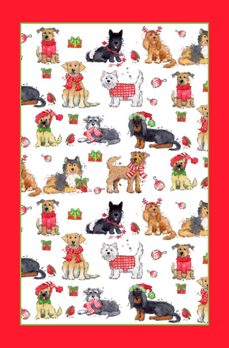 Christmas Dogs Tea Towel (Holiday Pre-Order ONLY)